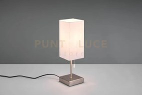 Ole lampada da tavolo acciaio con paralume bianco con interruttore ...