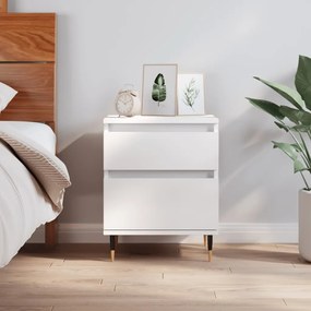 Comodino Bianco 40x35x50 Cm İn Legno Multistrato /