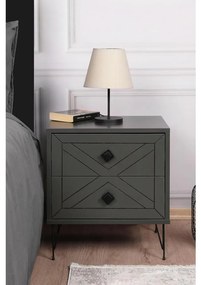 Comodino LUNA 55x50 cm antracite/nero