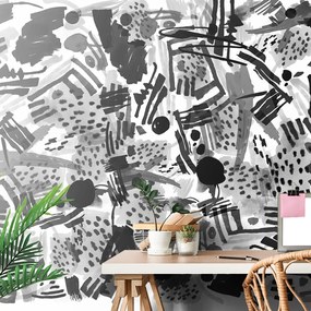 Carta da parati – Pop art astratto in bianco e nero