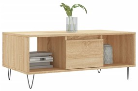 Tavolino salotto rovere sonoma 90x50x36,5 cm legno multistrato