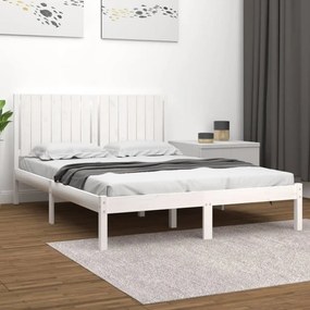 Giroletto Senza Materasso Bianco 160x200 Cm Legno Massello Pino /