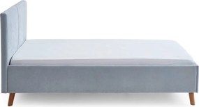 Letto matrimoniale imbottito azzurro con rete inclusa 140x200 cm Piano – Meise Möbel