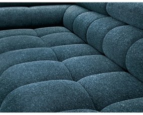 Divano angolare blu allungabile/con contenitore (con penisola a destra/a L) con rivestimento in bouclé Ferucce – ELTAP