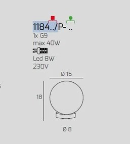 Lumetto ottone sat. 1 luce vetro oro 1184os-p-or