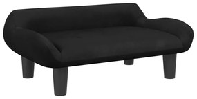 Divano per bambini nero 70x40x24 cm in velluto