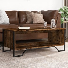 Tavolino Da Salotto Rovere Fumo 100x51x40 Cm Legno Multistrato /