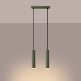 Sollux SL.1485 - Lampadario a sospensione con filo LAGOS 2xGU10/10W/230V verde
