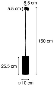 Lampada a sospensione di design bianca con adattatore per binario trifase - Tubo trifase