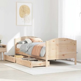 Letto Senza Materasso 90x190 Cm İn Legno Massello Di Pino /