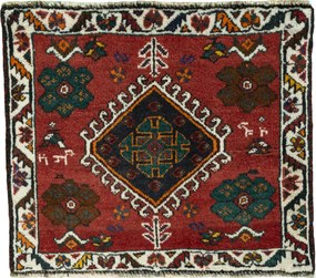 Shiraz Tappeto persiano 70x60 Rosso (Iran) Annodato A Mano