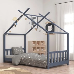 Giroletto Per Bambini Grigio İn Massello Di Pino 70x140 Cm /