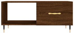 Tavolino da salotto rovere marrone 90x50x40cm legno multistrato