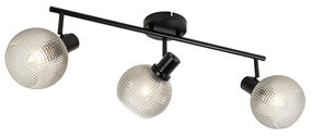 Faretto di design nero con vetro fumé 3 luci - Chico