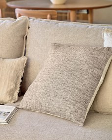 Kave Home - Fodera cuscino Casilda marrone in lino e cotone 45 x 45 cm