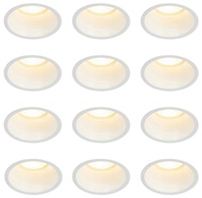 Set di 12 faretti incasso bianchi GU10 70mm IP44 - Dept