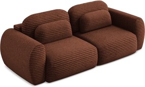 Divano color terracotta allungabile/con contenitore con rivestimento in velluto a coste 266 cm Kini – Makamii