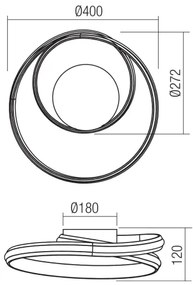 Redo 01-4354 - Applique da parete dimmerabile a LED TORSION LED/30W/230V, bianco