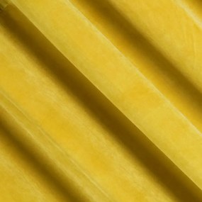 Tenda in velluto giallo senape per cerchi 140X250 cm