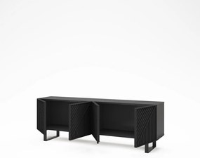 Tavolo TV nero 161x55x35 cm Peta - Marckeric