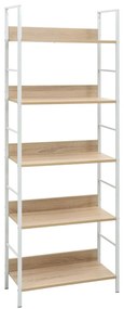 Scaffale Libri 5 Ripiani Rovere 60x27,6x158,5 Legno Multistrato /