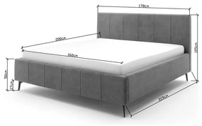 Letto matrimoniale imbottito verde con contenitore con rete inclusa 160x200 cm Lizzano – Meise Möbel