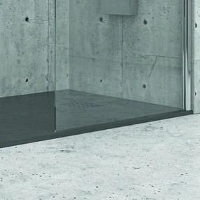 Kamalu - Piatto doccia 80x80 effetto pietra colore ardesia antracite