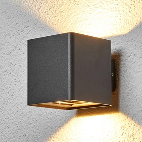 Lucande Applique da esterni LED Aaron, antracite, IP54, up/down