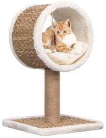 Albero Per Gatti Con Tunnel İn Alto E Giocattolo 56cm İn Giunco /