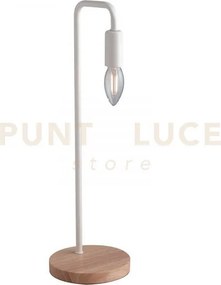 Lume sushi bianco con legno naturale 1 luce attacco e14 14x45cm