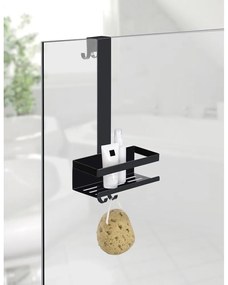 Mensola da bagno da appendere nera in acciaio inox Bribano – Wenko