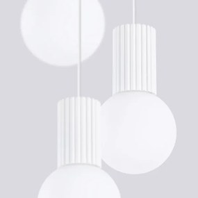Sollux SL.1710 - Lampadario a sospensione con filo HALO 3xG9/8W/230V diametro 25 cm bianco