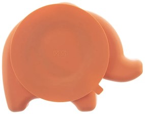Piatto per bambini arancione in silicone 18x23 cm Elephant – Orion