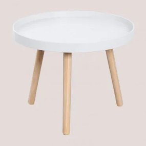Tavolino rotondo in legno (Ø50 cm) Sigma Bianco - Sklum