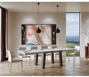 Tavolo 90x180 allungabile a 440 cm BRIDGE Bianco Frassino