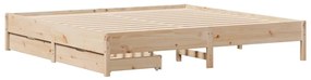 Letto senza materasso 200x200 cm in legno massello di pino