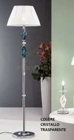 Piantana 1306 1 luce trasparente e cromo attacco e27 h.151+26cm