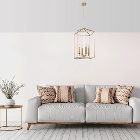 Opviq Lampadario Till 13256, color oro, metallo, 4 luci