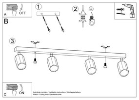 Sollux SL.1031 - Faretto  ZEKE 4xGU10/40W/230V quercia
