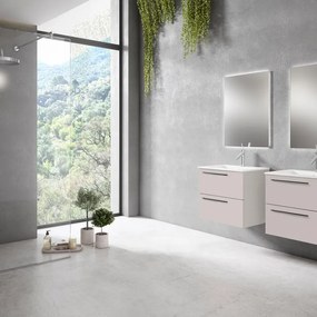 Mobile da bagno sotto lavabo Mia cotone laccato opaco L 60 x H 55 x P 39.5 cm 2 cassetti, lavabo non incluso