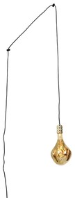 Lampada a sospensione moderna oro con spina incl. Lampadina LED dimmerabile - Cavalux