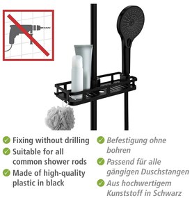 Mensola da bagno in plastica nera opaca autoportante Libertà - Wenko