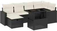 Set Divani da Giardino con Cuscini 7pz Nero Polyrattan 3274816