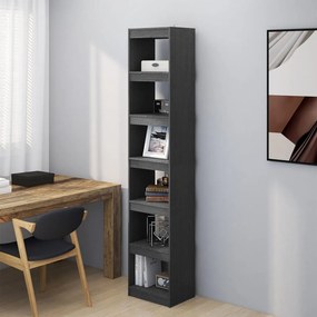 Libreria/divisorio grigio 40x30x199cm in legno massello di pino