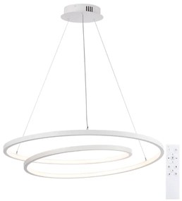 Brilagi-LED Lampadario a sospensione dimmerabile TWISTER LED/75W/230V Ø 70 cm bianco + telecomando