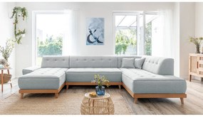 Divano letto a U grigio chiaro, angolo destro Dazzling Daisy - Miuform