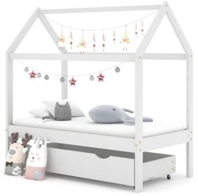 Giroletto per Bambini Cassetto Bianco in Pino Massello 70x140cm