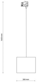 Lampadario a sospensione con filo Sistema ferroviario trifase TRACER 1xE27/15W/230V diametro 30 cm nero/grigio