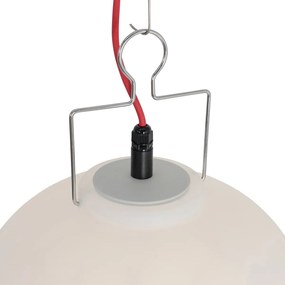 Lampada a sospensione per esterni Smart bianca 35 cm con spina rossa incl. Wifi A60 - Pion