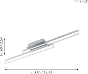 Eglo 97965 - Plafoniera LED PALMITAL 2xLED/10W/230V